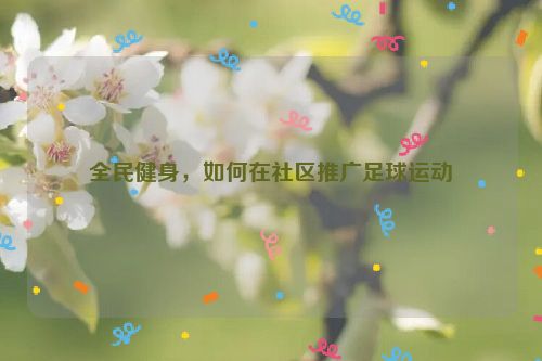 全民健身，如何在社区推广足球运动